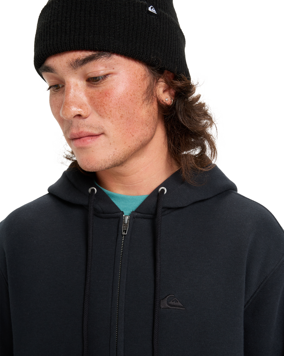 The Quiksilver Mens Salt Water Zip Hoodie in Black