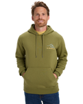 The Quiksilver Mens Light Waves Hoodie in Loden Green