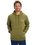 The Quiksilver Mens Light Waves Hoodie in Loden Green
