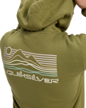 The Quiksilver Mens Light Waves Hoodie in Loden Green