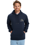 The Quiksilver Mens Light Waves Hoodie in Dark Navy