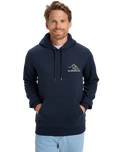 The Quiksilver Mens Light Waves Hoodie in Dark Navy