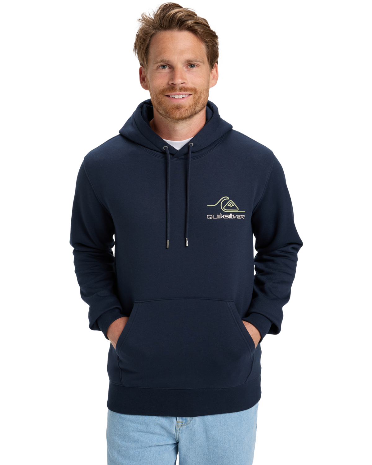 The Quiksilver Mens Light Waves Hoodie in Dark Navy