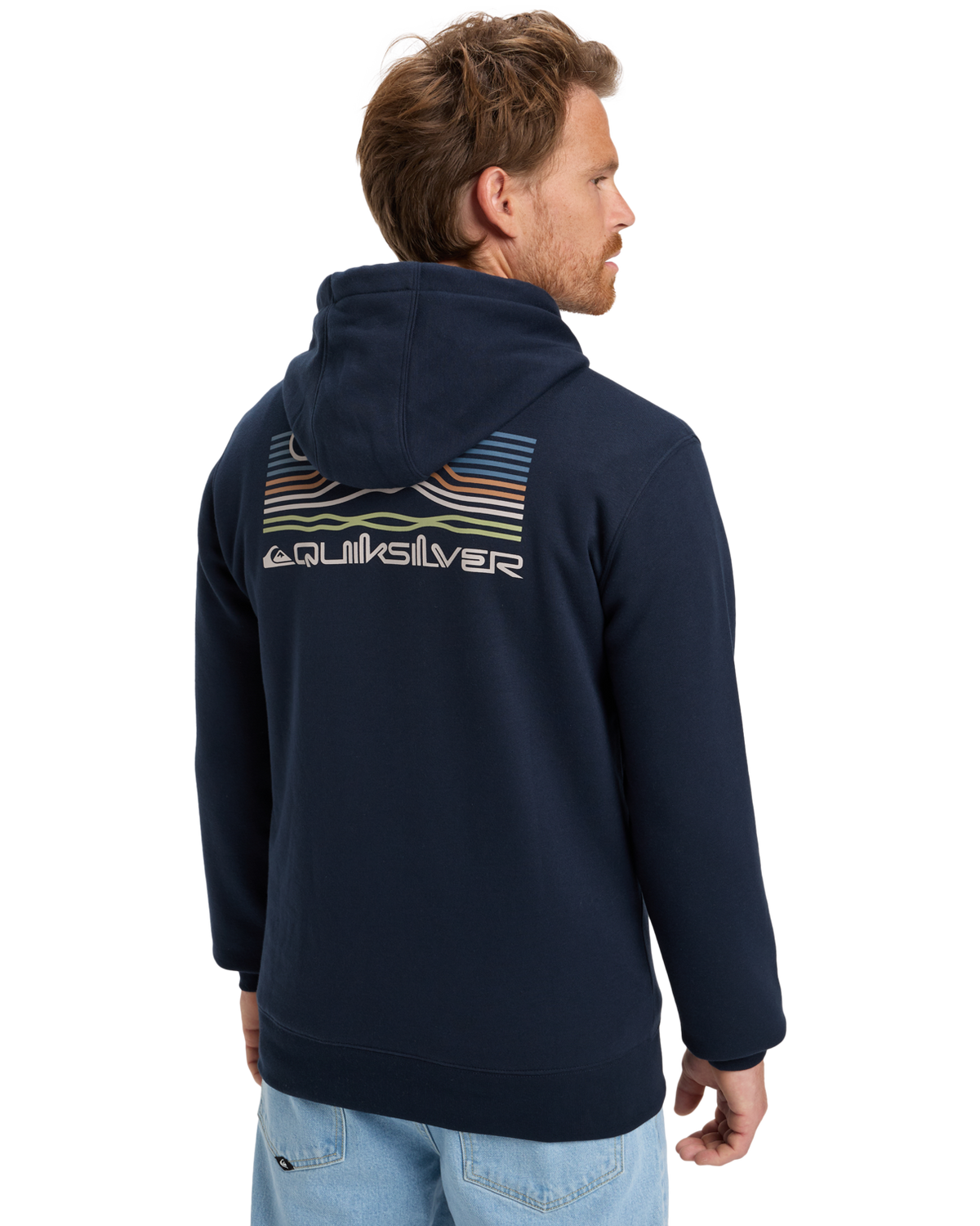 The Quiksilver Mens Light Waves Hoodie in Dark Navy