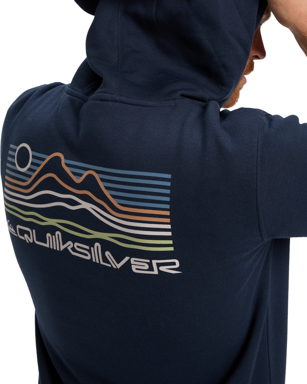 The Quiksilver Mens Light Waves Hoodie in Dark Navy