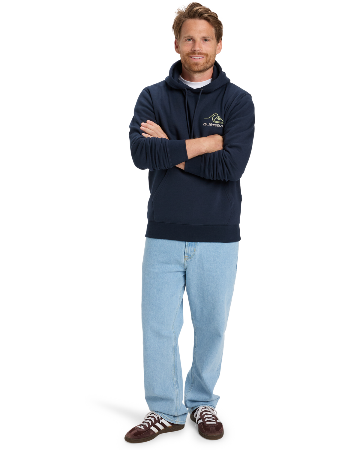 The Quiksilver Mens Light Waves Hoodie in Dark Navy