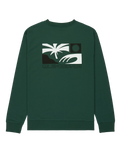 The Quiksilver Mens Graphic Sweatshirt in Trekking Green
