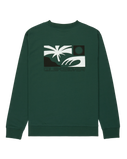 The Quiksilver Mens Graphic Sweatshirt in Trekking Green