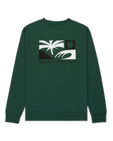 The Quiksilver Mens Graphic Sweatshirt in Trekking Green