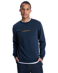 The Quiksilver Mens Graphic Sweatshirt in Dark Navy