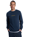 The Quiksilver Mens Graphic Sweatshirt in Dark Navy