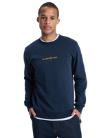 The Quiksilver Mens Graphic Sweatshirt in Dark Navy