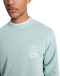The Quiksilver Mens Salt Water Graphic Sweatshirt in Blue Haze