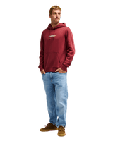 The Quiksilver Mens Fineline Hoodie in Oxblood Red