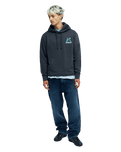 The Quiksilver Mens Peak Hoodie in Tarmac