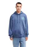 The Quiksilver Mens Salt Water Palm Rise Hoodie in Vintage Indigo