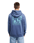 The Quiksilver Mens Salt Water Palm Rise Hoodie in Vintage Indigo