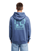 The Quiksilver Mens Salt Water Palm Rise Hoodie in Vintage Indigo