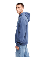 The Quiksilver Mens Salt Water Palm Rise Hoodie in Vintage Indigo