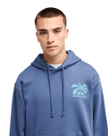 The Quiksilver Mens Salt Water Palm Rise Hoodie in Vintage Indigo