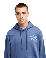 The Quiksilver Mens Salt Water Palm Rise Hoodie in Vintage Indigo