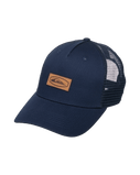 The Quiksilver Mens Decades Cotton Patch Trucker Cap in Dark Denim