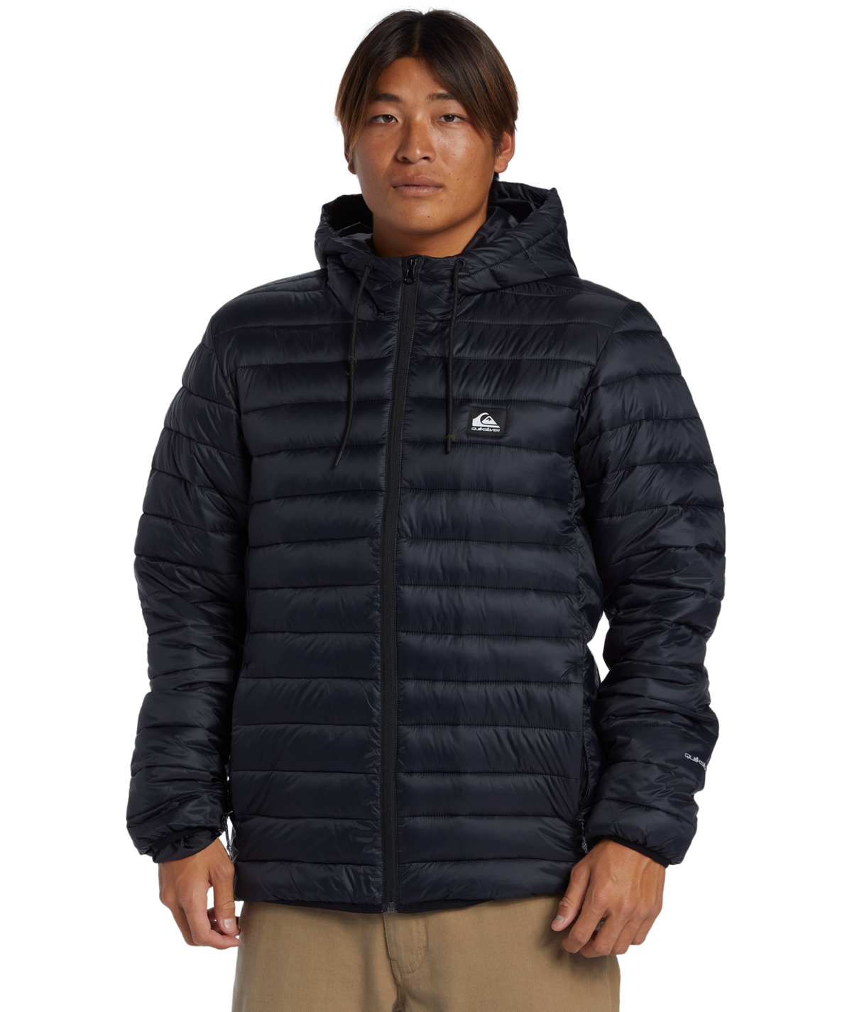 The Quiksilver Mens Scaly Hooded Jacket in Black