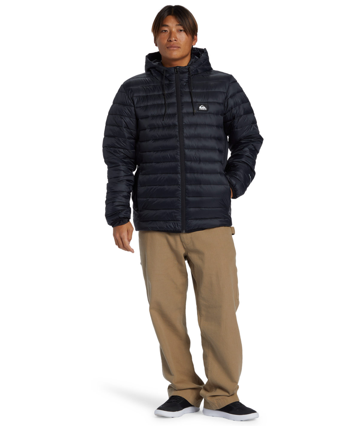 The Quiksilver Mens Scaly Hooded Jacket in Black