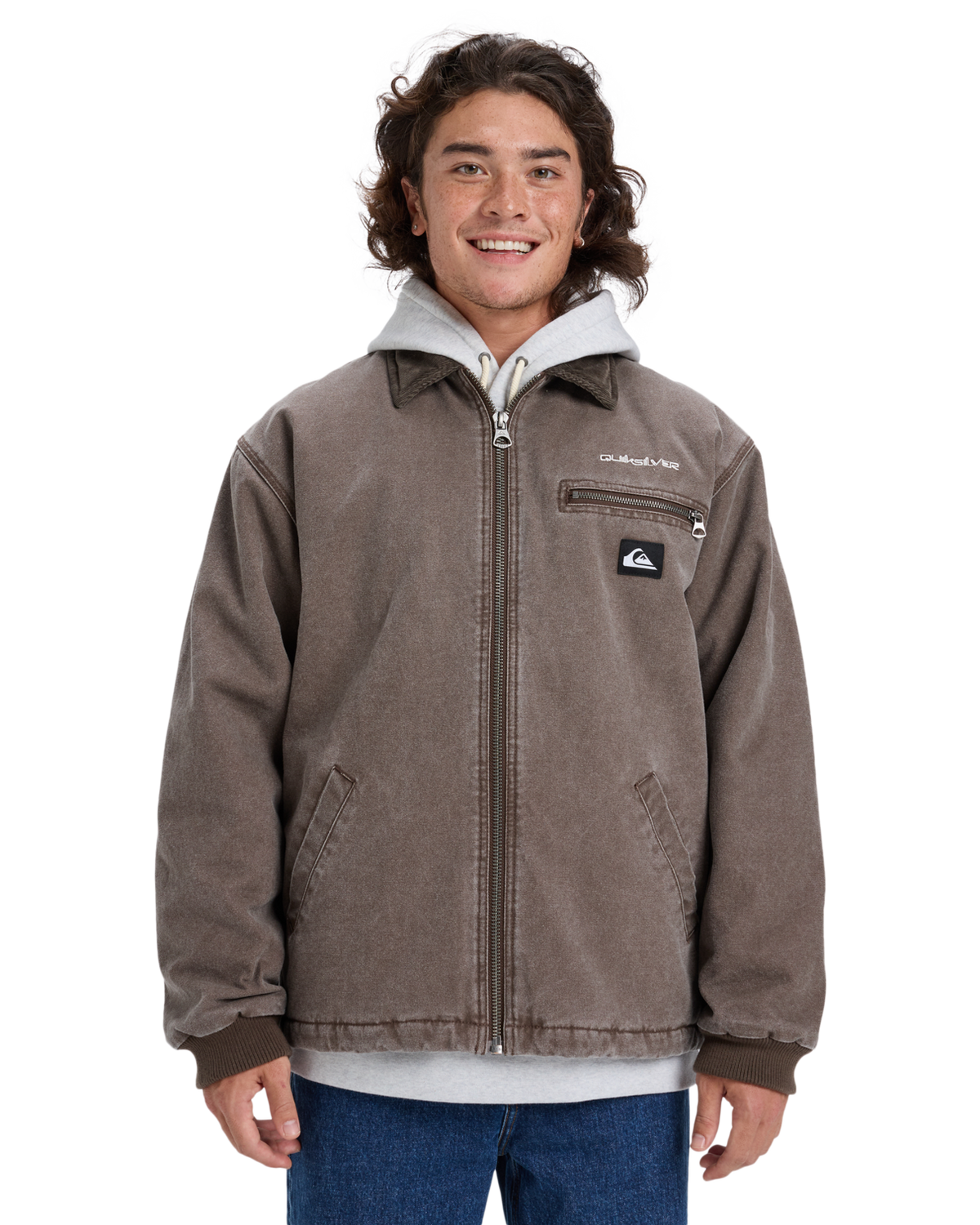 The Quiksilver Mens Shaper Pad Jacket in Chocolate Brown