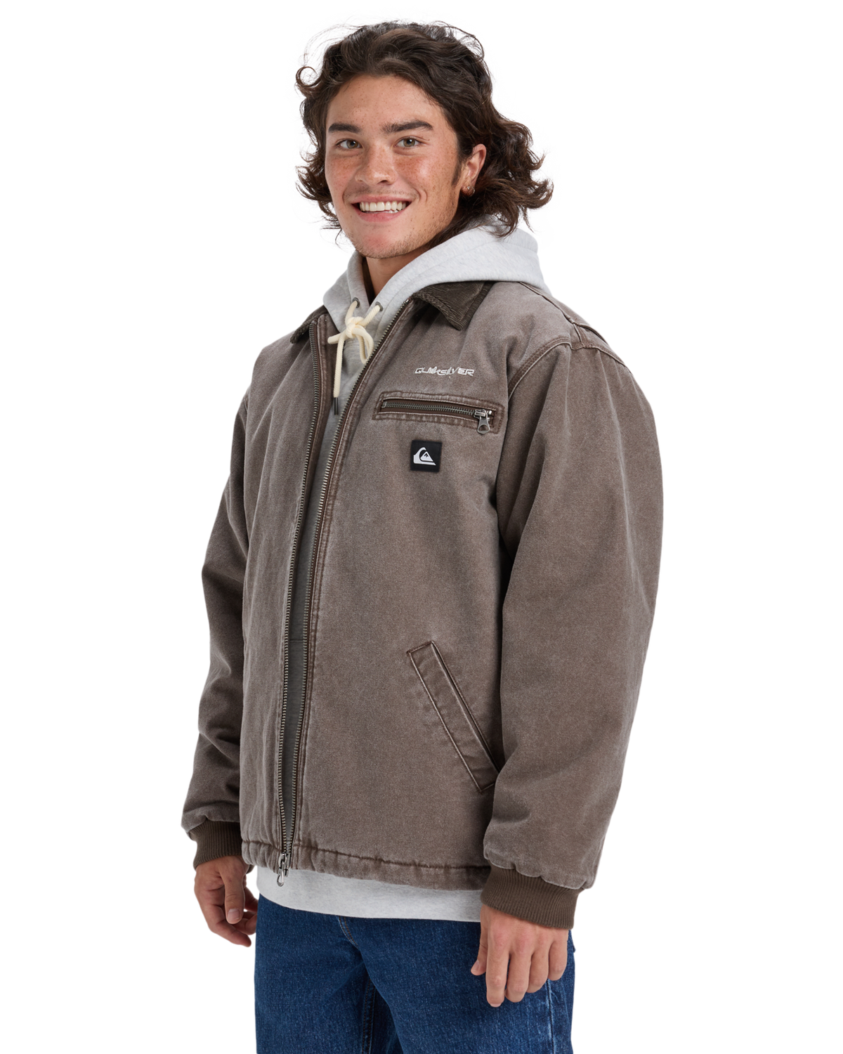 The Quiksilver Mens Shaper Pad Jacket in Chocolate Brown