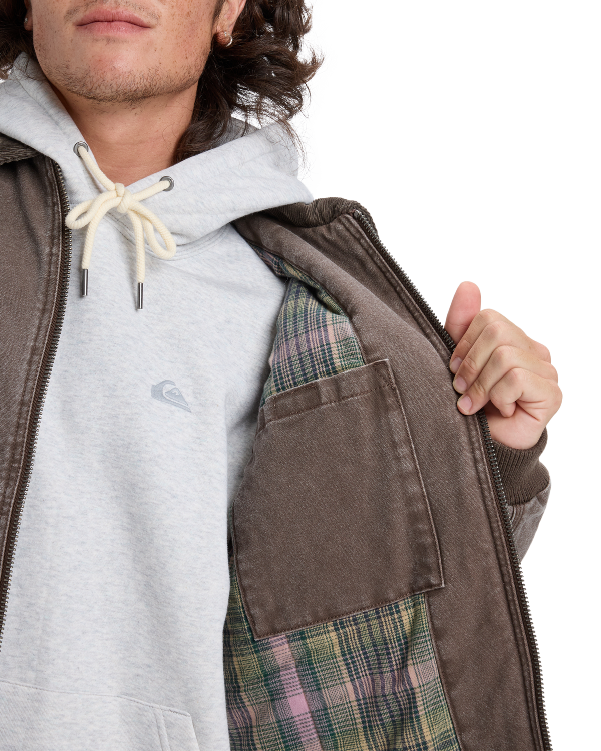 The Quiksilver Mens Shaper Pad Jacket in Chocolate Brown