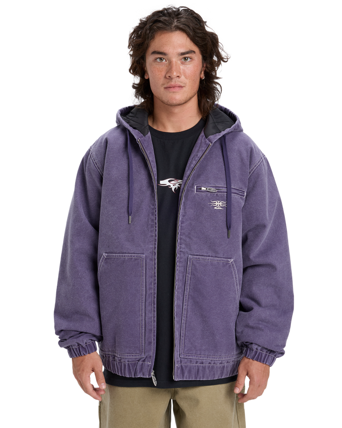 The Quiksilver Mens Mercury Straight Out Jacket in Purple Velvet