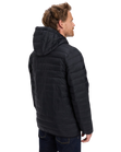 Scaly Hooded Insulated Jacket in Black