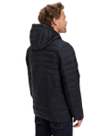 Scaly Hooded Insulated Jacket in Black