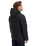 Scaly Hooded Insulated Jacket in Black