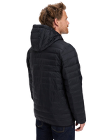 Scaly Hooded Insulated Jacket in Black