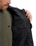 Scaly Hooded Insulated Jacket in Black