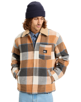 The Quiksilver Mens DNA Sherpa Harrington Jacket in Almond Sherpa Harrington