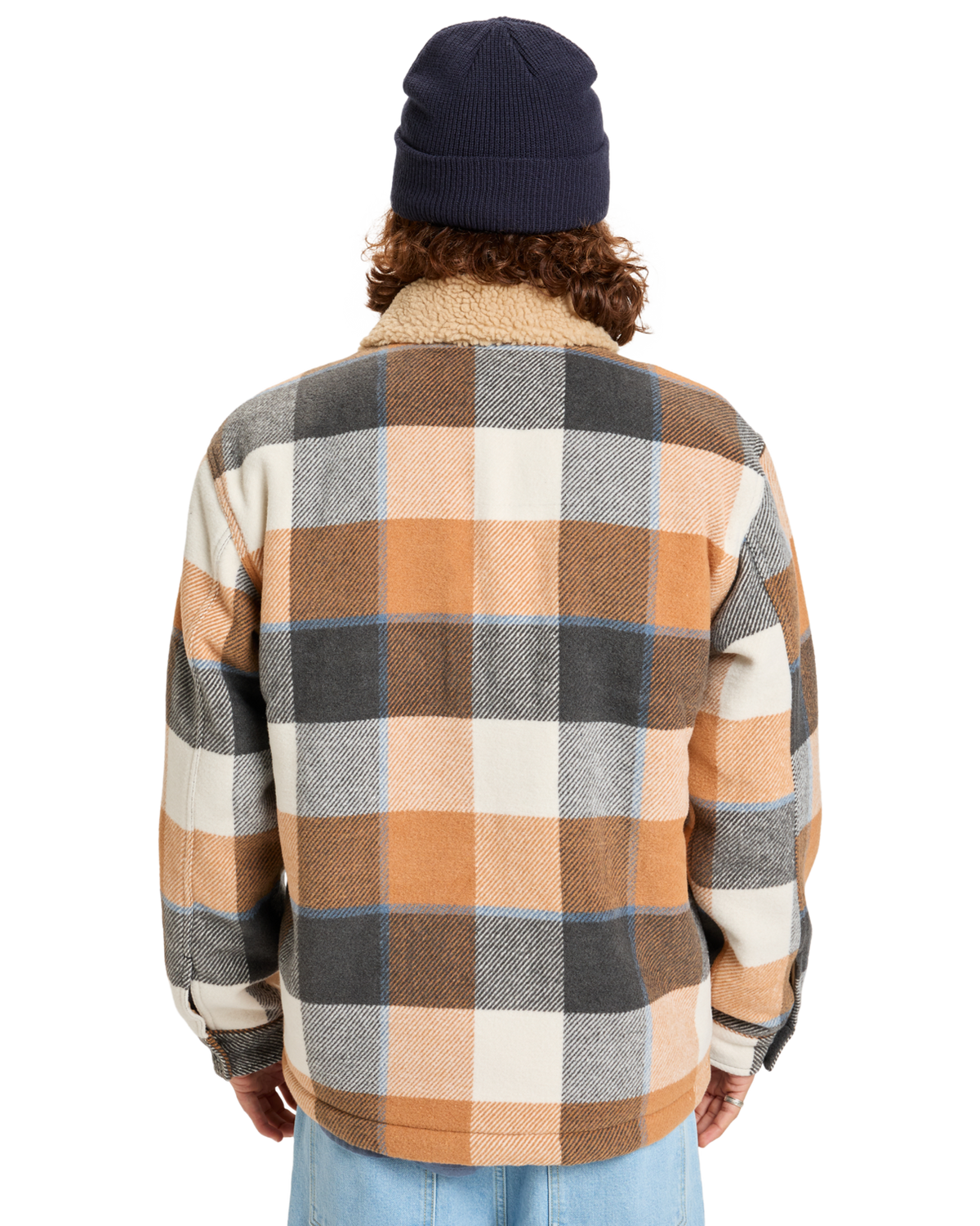 The Quiksilver Mens DNA Sherpa Harrington Jacket in Almond Sherpa Harrington