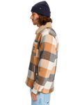 The Quiksilver Mens DNA Sherpa Harrington Jacket in Almond Sherpa Harrington