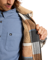 The Quiksilver Mens DNA Sherpa Harrington Jacket in Almond Sherpa Harrington