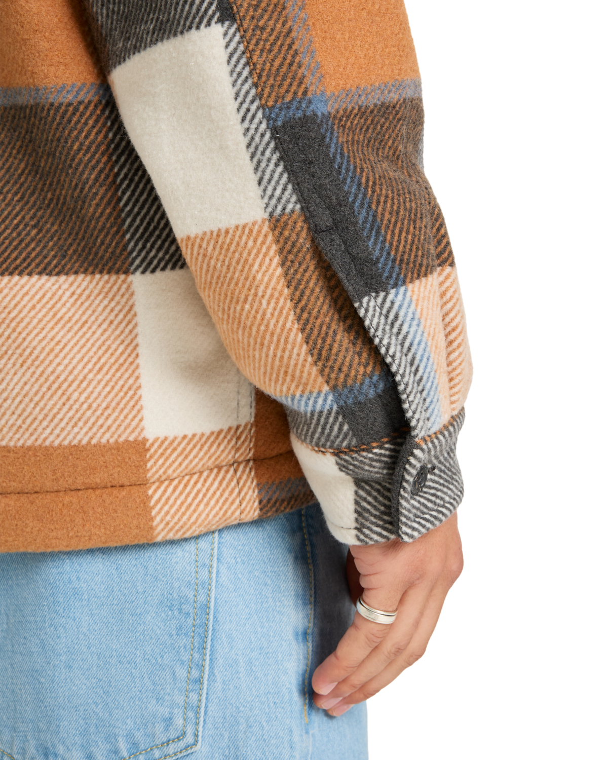 The Quiksilver Mens DNA Sherpa Harrington Jacket in Almond Sherpa Harrington