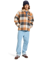 The Quiksilver Mens DNA Sherpa Harrington Jacket in Almond Sherpa Harrington