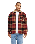 The Quiksilver Mens Sherpa Harrington Jacket in Surf Sherpa Oxblood