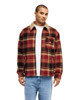 The Quiksilver Mens Sherpa Harrington Jacket in Surf Sherpa Oxblood
