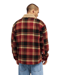 The Quiksilver Mens Sherpa Harrington Jacket in Surf Sherpa Oxblood