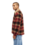 The Quiksilver Mens Sherpa Harrington Jacket in Surf Sherpa Oxblood