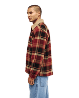 The Quiksilver Mens Sherpa Harrington Jacket in Surf Sherpa Oxblood