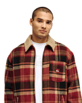 The Quiksilver Mens Sherpa Harrington Jacket in Surf Sherpa Oxblood