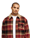 The Quiksilver Mens Sherpa Harrington Jacket in Surf Sherpa Oxblood